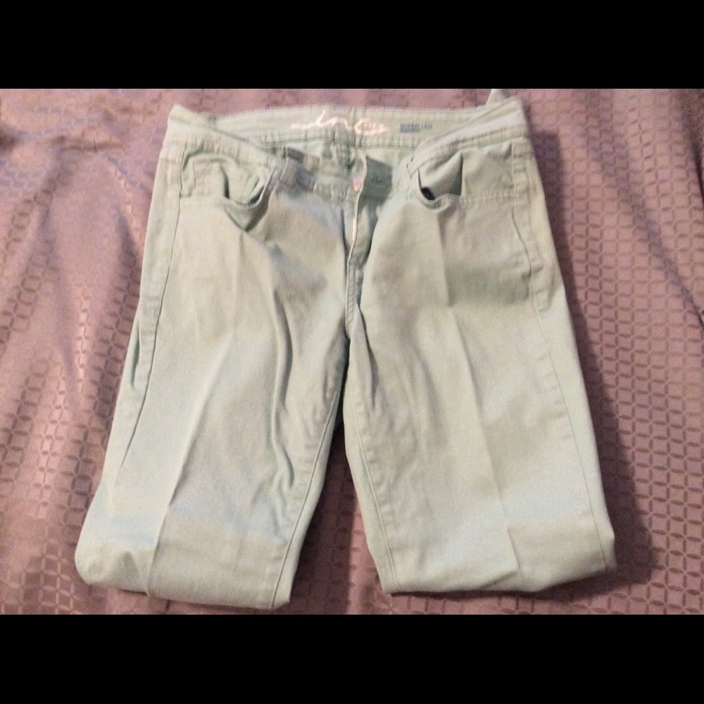 Inc. Green Metallic Jeans